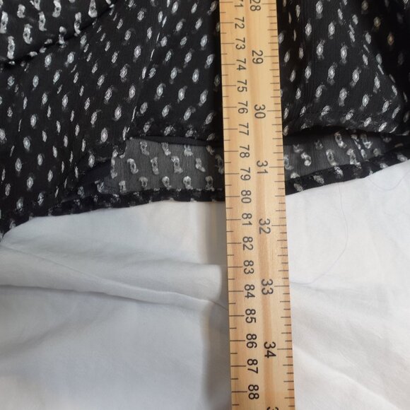 NWT Avec Les Filles Black White Polka Dot Ruffle Mini Dress Women's size 6 - Picture 9 of 11